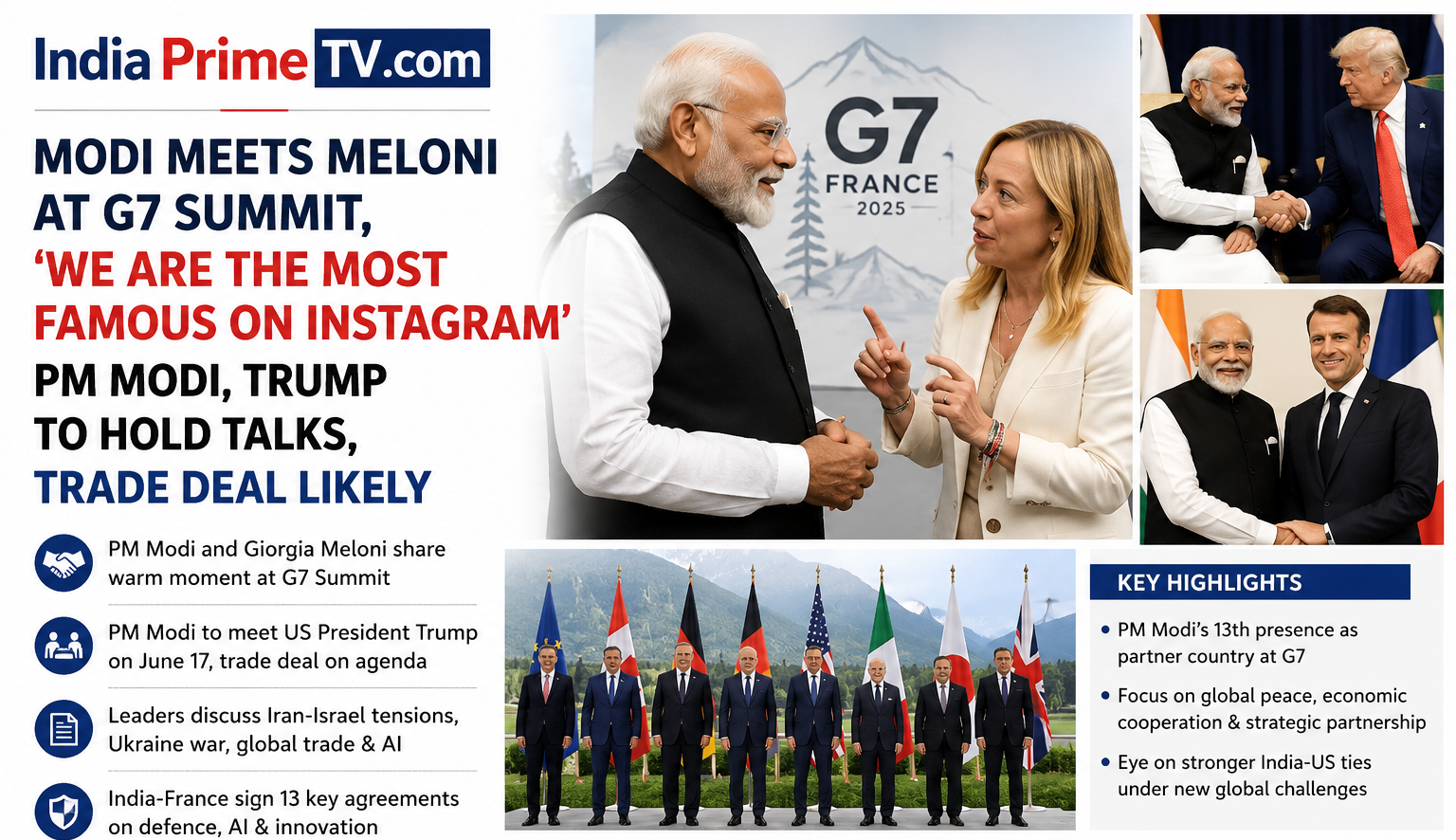 मोदी मेलोनी मुलाकात, G7 Summit 2026, Modi Trump Meeting,