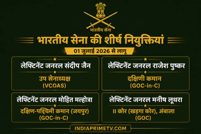 Indian Army Leadership Changes 2026,