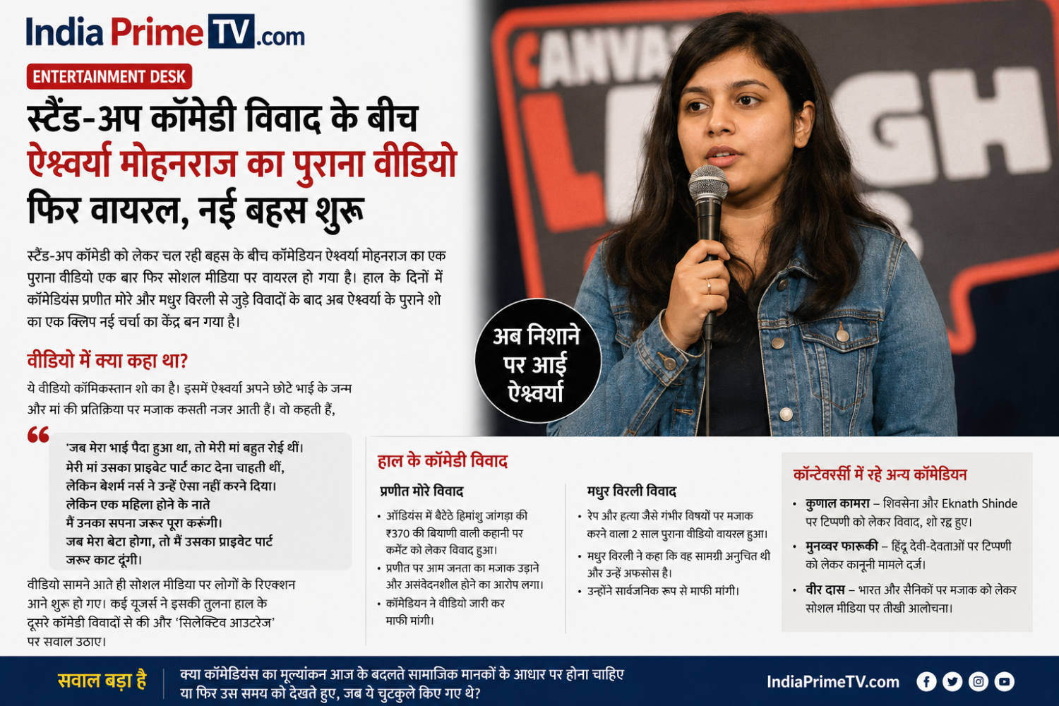 कॉमेडियन ऐश्वर्या मोहनराज