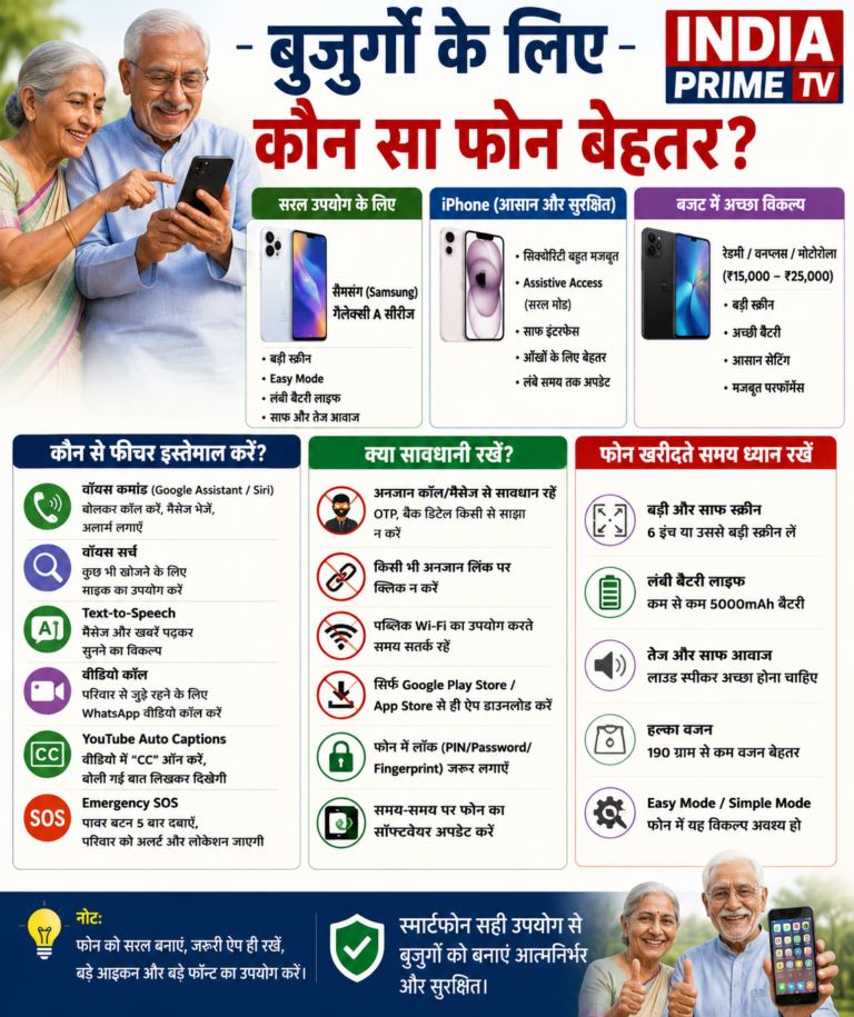 बुजुर्गों के लिए स्मार्टफोन