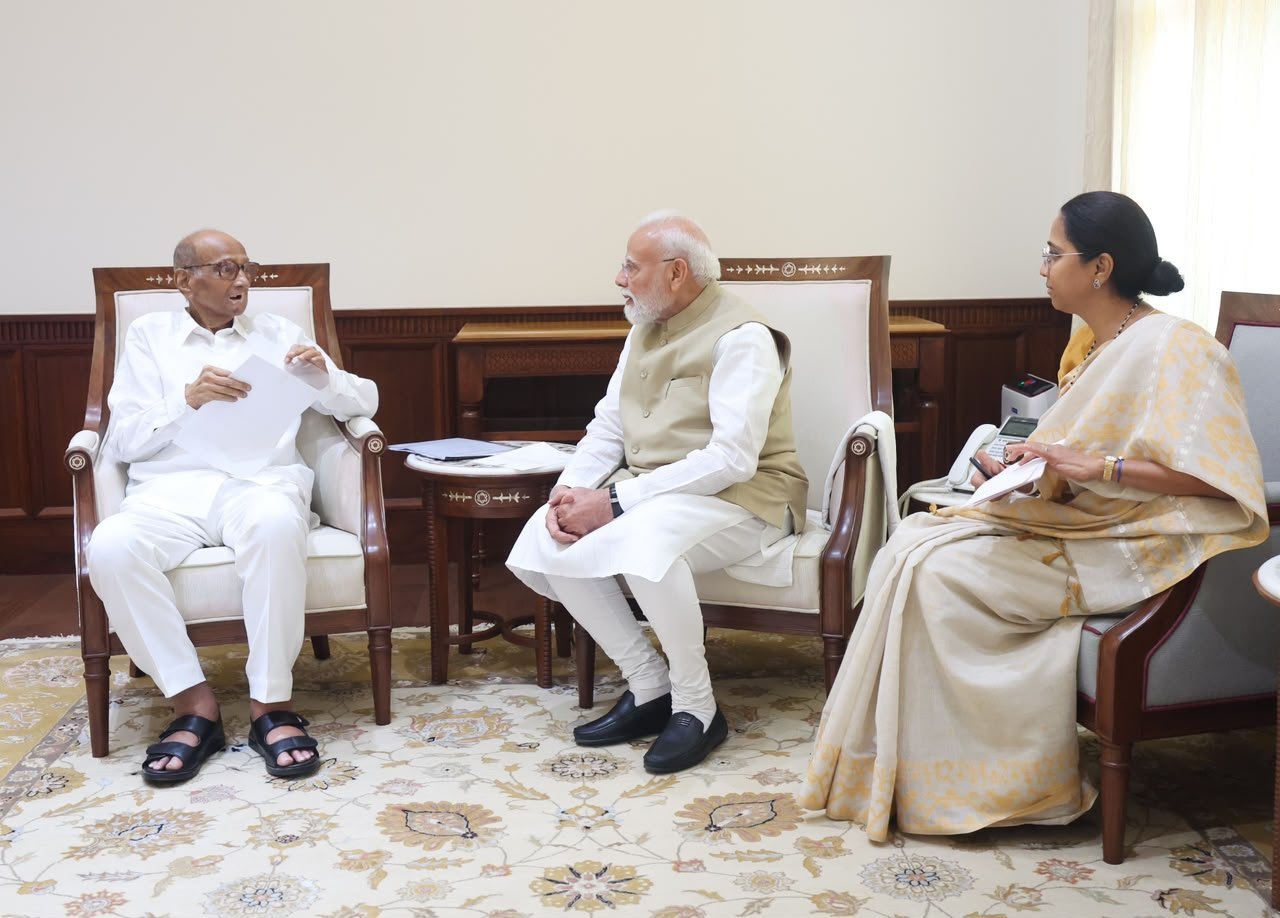 pm-modi-meet-sharadpawar-supriya-indelhi