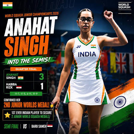 वर्ल्डस्क्वैशजूनियरचैंपियनशिप2026 anahatsingh squashchampions