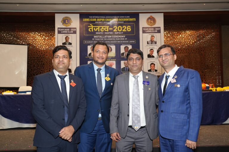 लायंस क्लब जयपुर सीए की नई टीम ने संभाली कमान, 15 नए सदस्य जुड़े; जयपुर फुट से दिव्यांगों की मदद का संकल्प